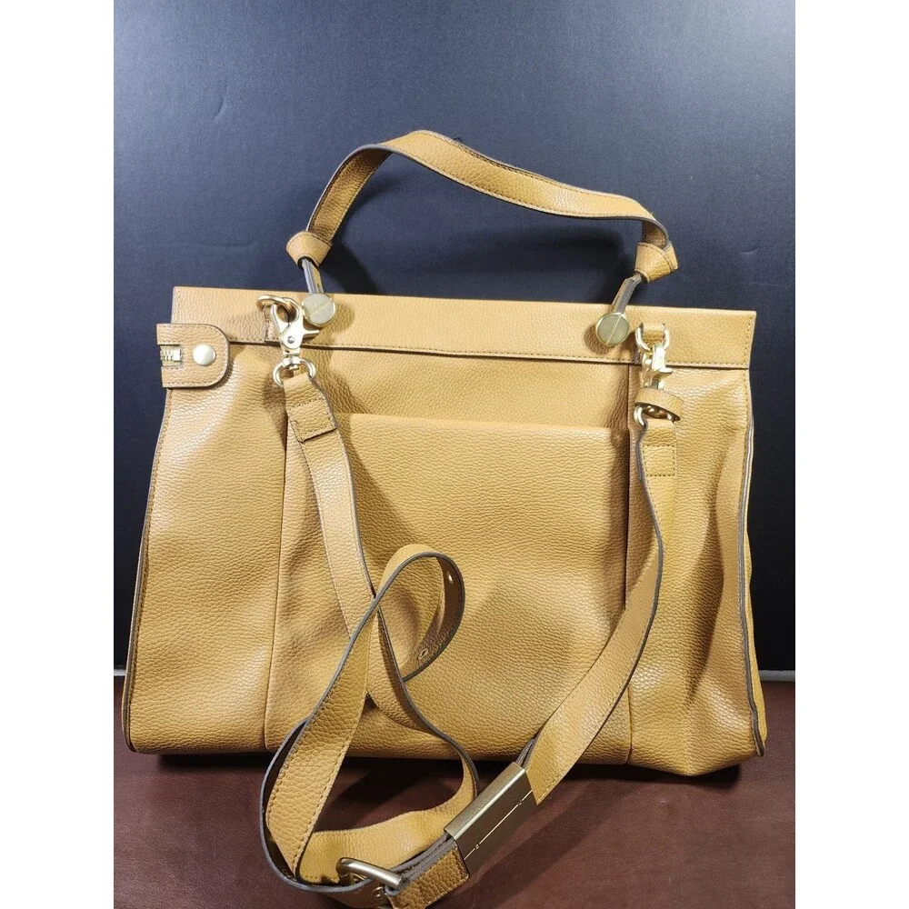 mustard yellow Foley + Corinna Dione leather satchel